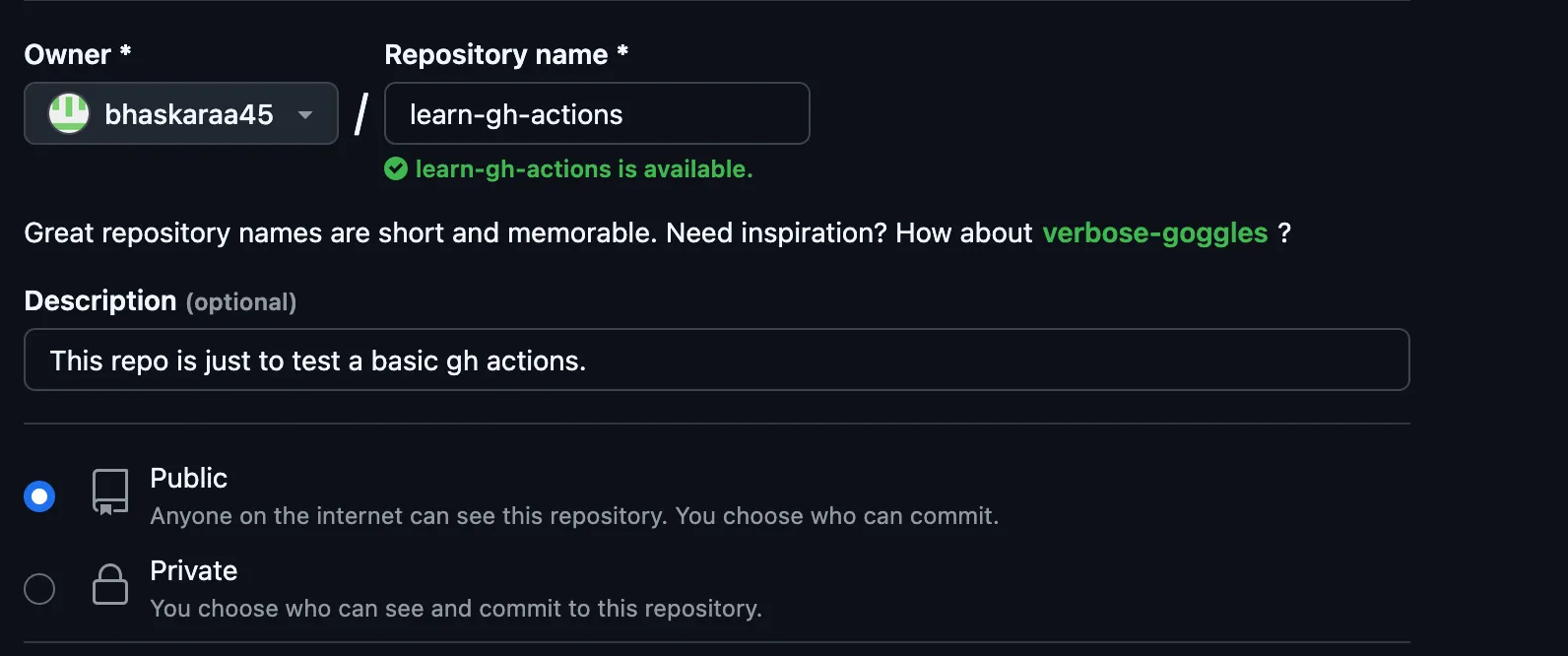 Creating Github repo